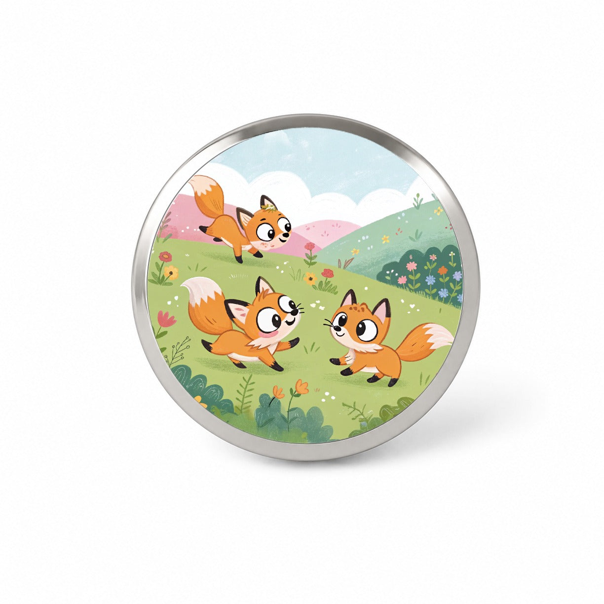 Kawaii Foxes Novelty Hat Backpack Lapel Pin