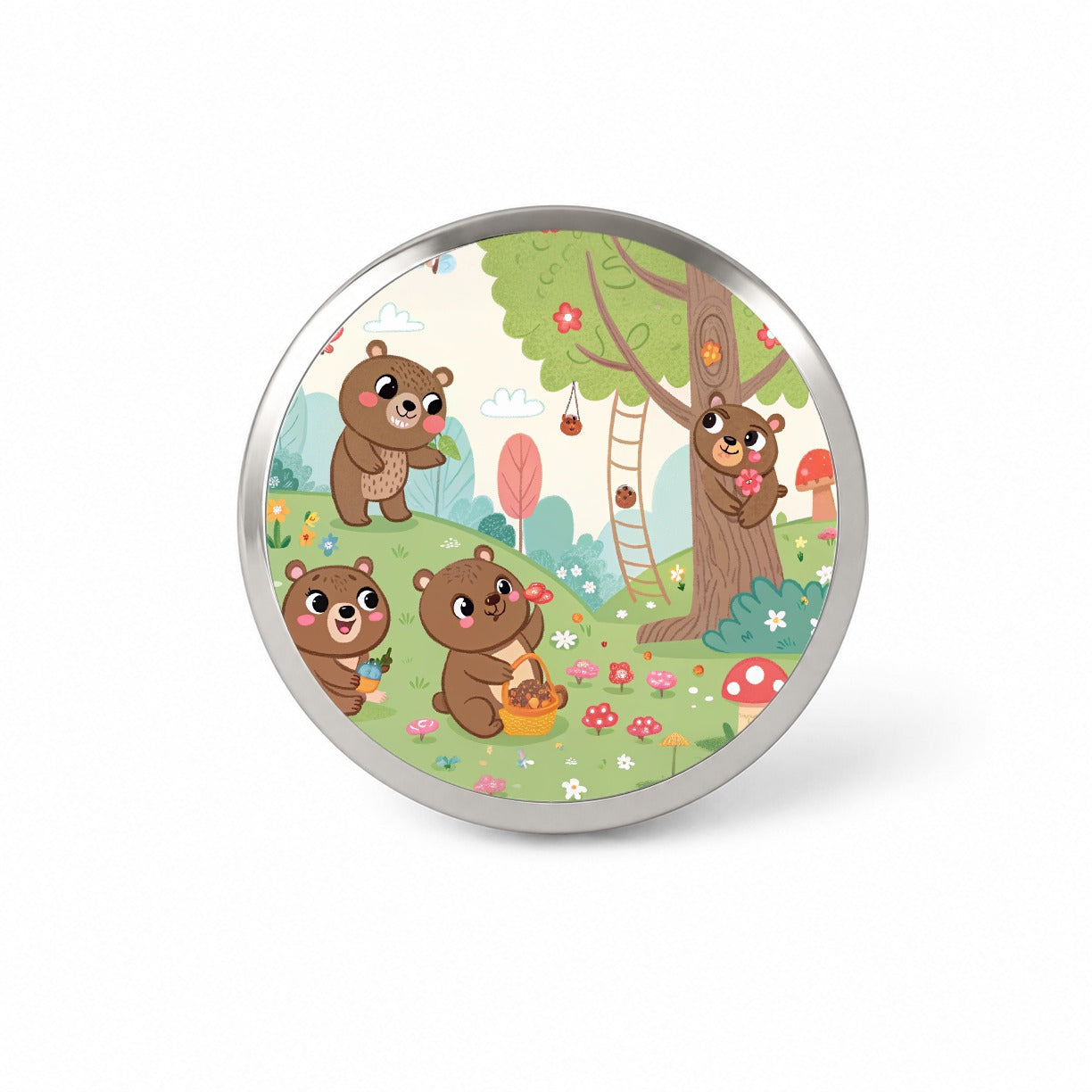 Kawaii Grizzly Bears Novelty Hat Backpack Lapel Pin