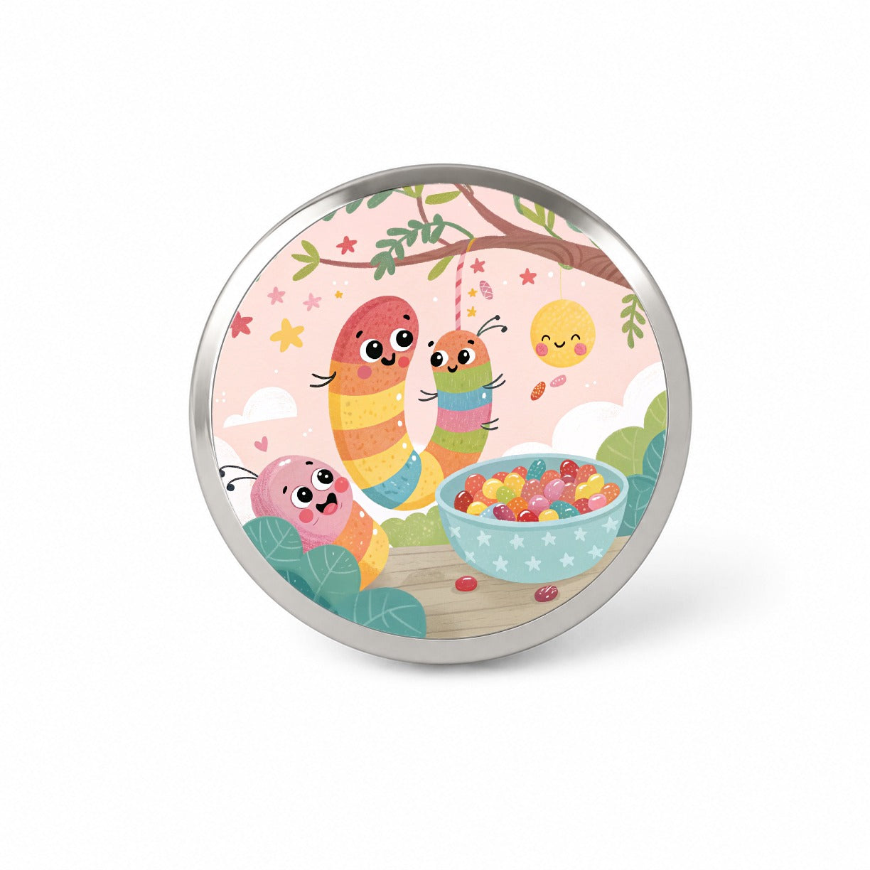 Kawaii Gummi Worms Jelly Beans Novelty Hat Backpack Lapel Pin