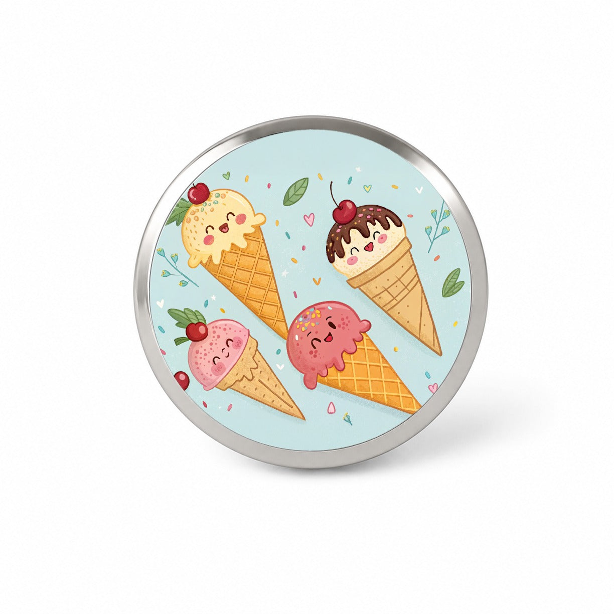 Kawaii Ice Cream Cones Novelty Hat Backpack Lapel Pin