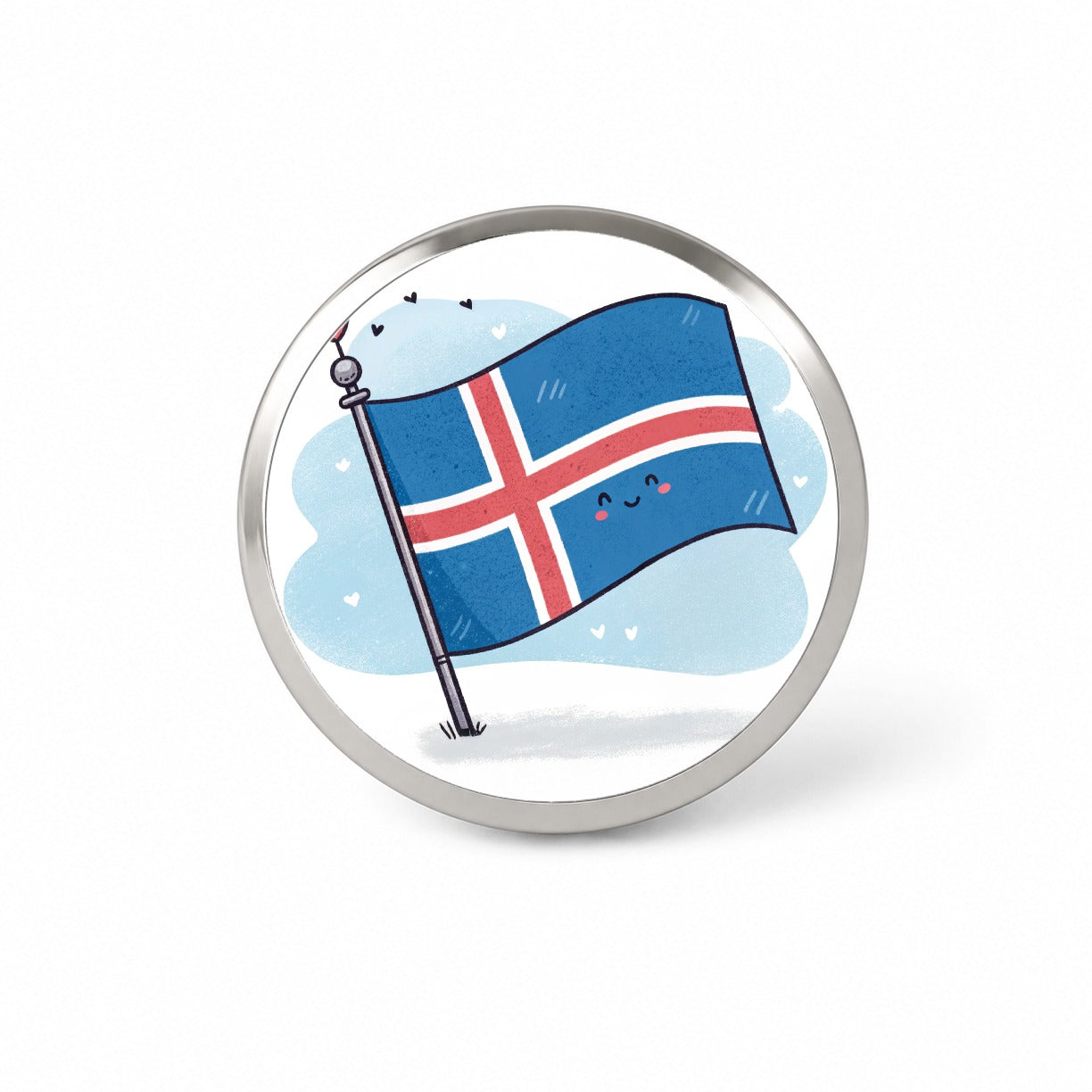 Kawaii Iceland Flag Novelty Hat Backpack Lapel Pin