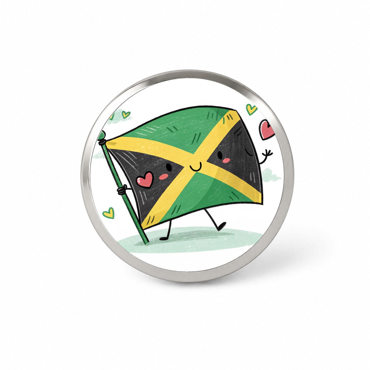 Kawaii Jamaica Flag Novelty Hat Backpack Lapel Pin
