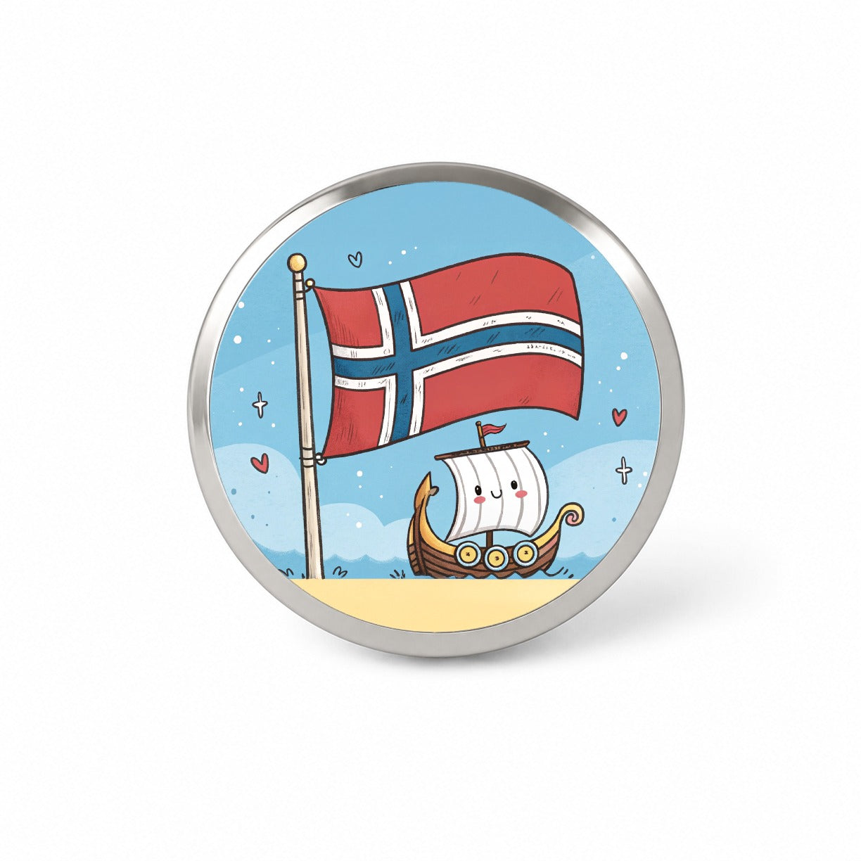 Kawaii Norway Flag Novelty Hat Backpack Lapel Pin