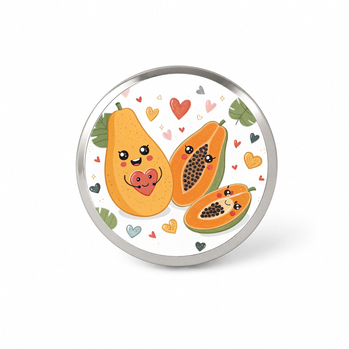 Kawaii Papayas And Hearts Novelty Hat Backpack Lapel Pin