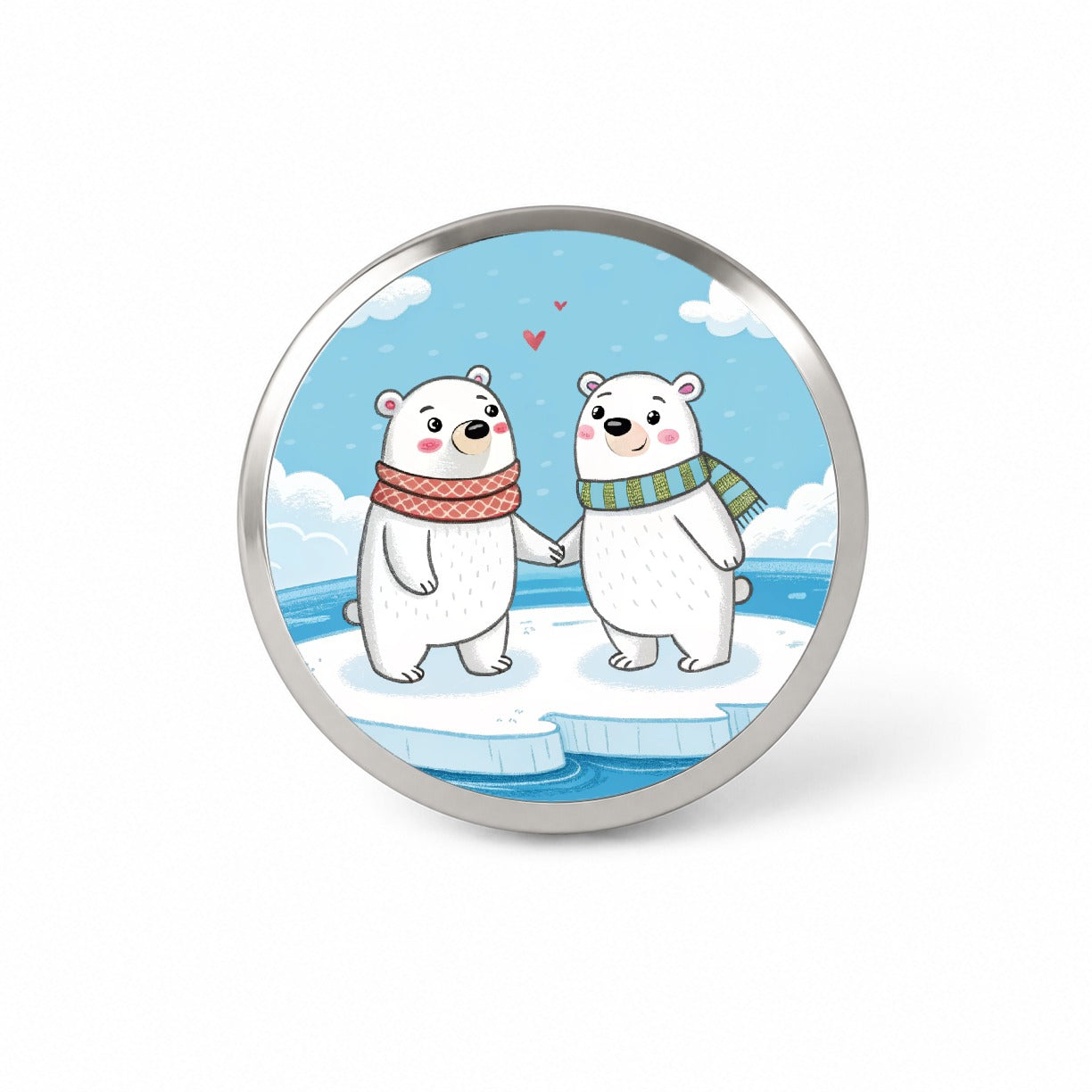 Kawaii Polar Bears In Love Valentine's Day Novelty Hat Backpack Lapel Pin