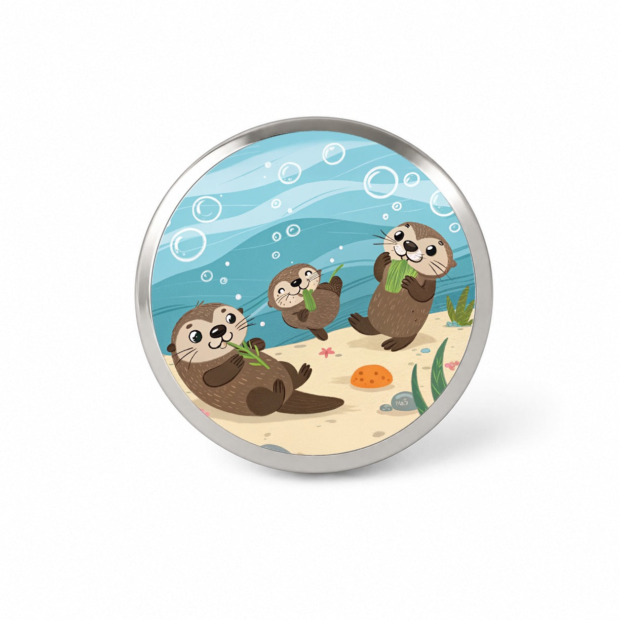 Kawaii Sea Otters Novelty Hat Backpack Lapel Pin