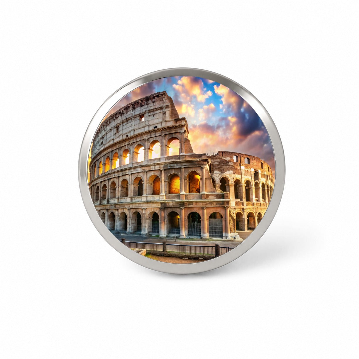 Ancient Rome Coliseum at Sunset Novelty Hat Backpack Lapel Pin