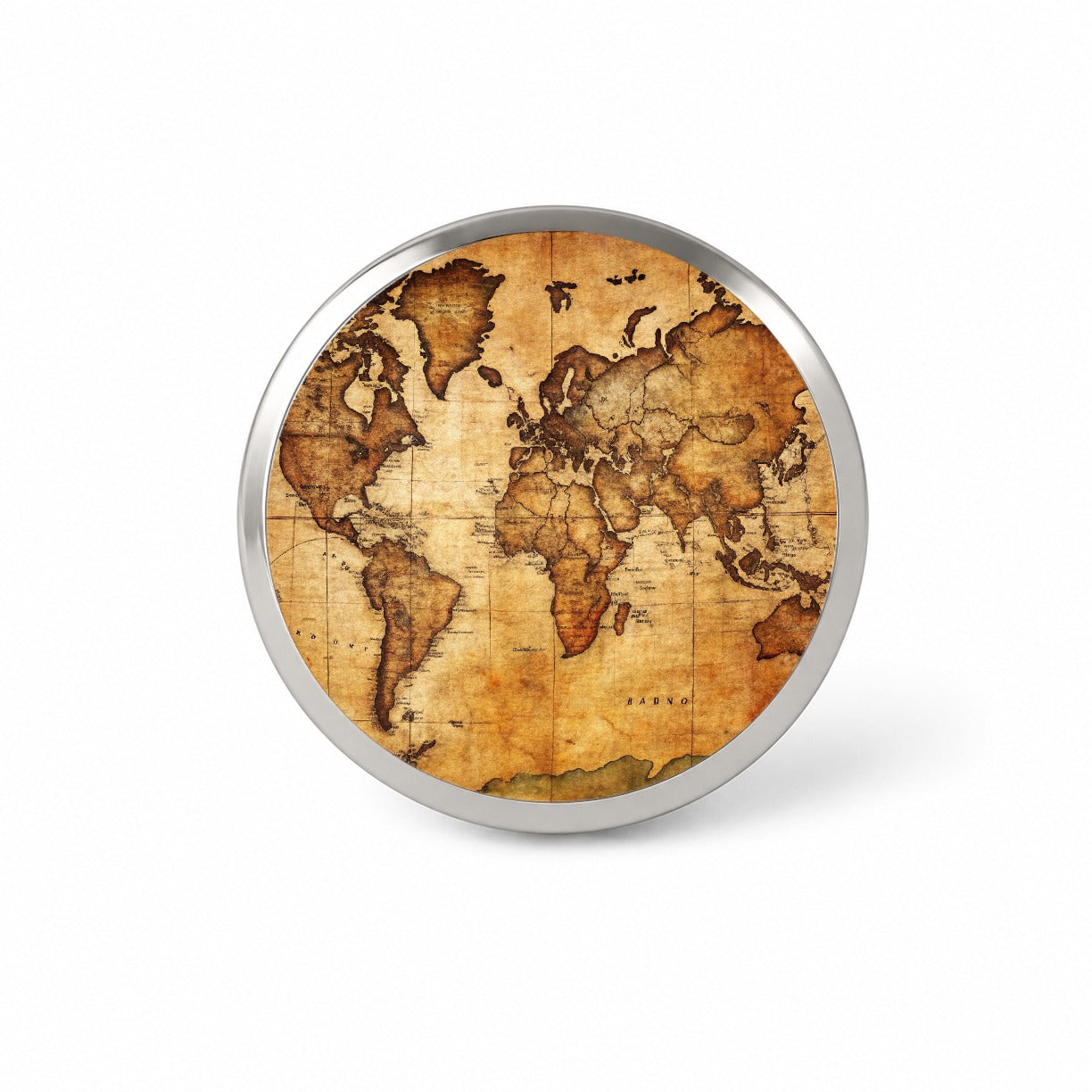 Ancient Worn Map Of The World Continents Novelty Hat Backpack Lapel Pin