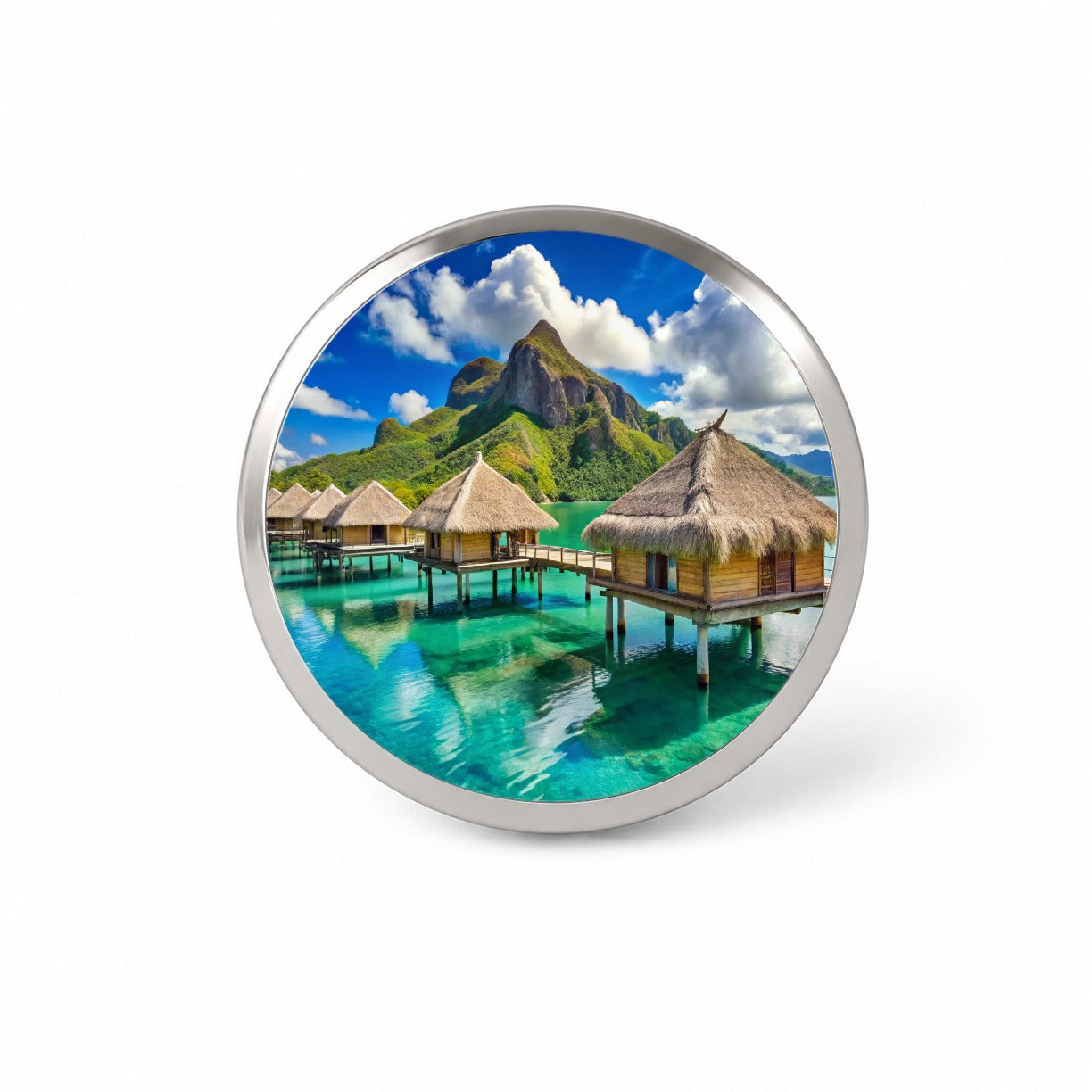 Bora Bora Huts On Water French Polynesia Novelty Hat Backpack Lapel Pin