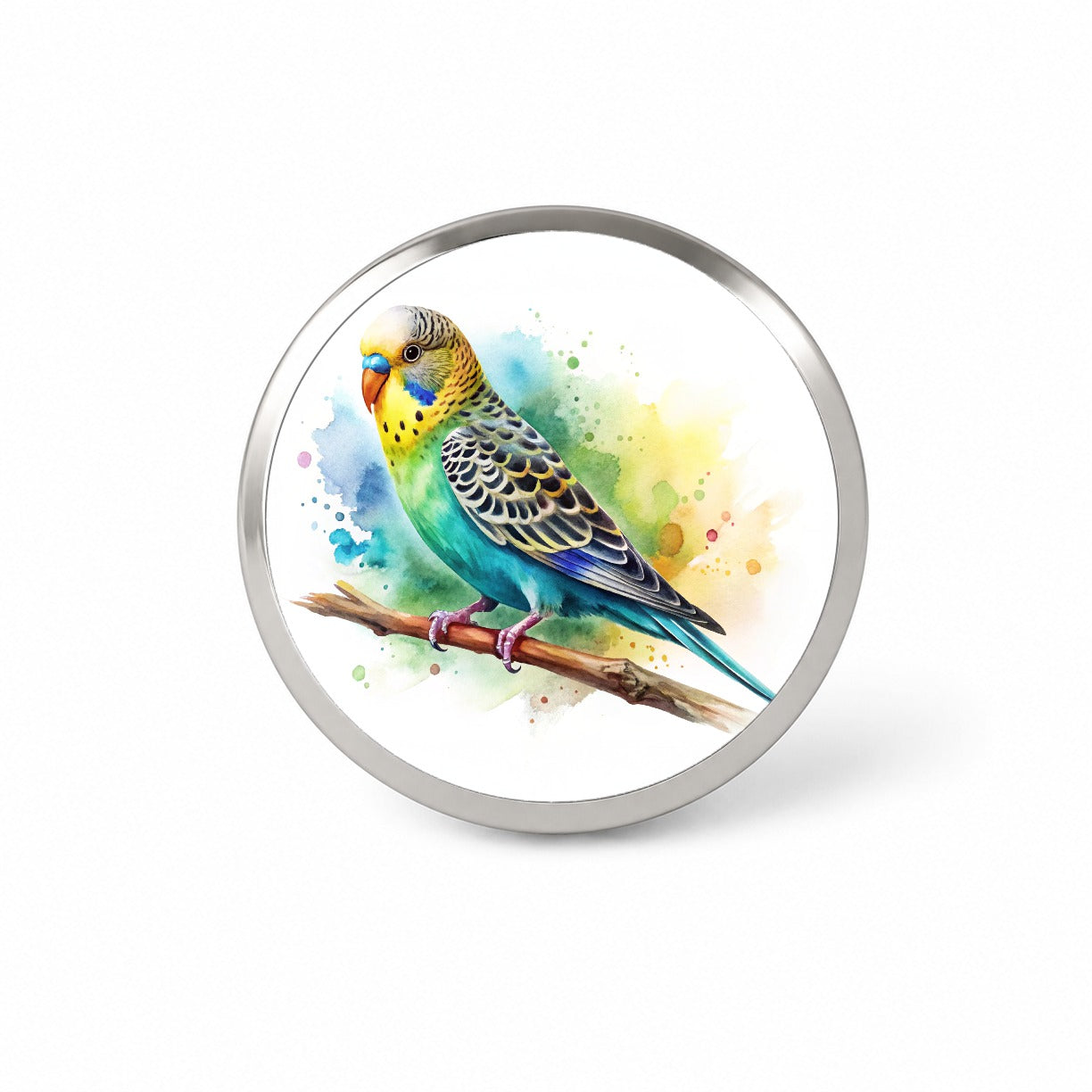 Budgerigar Budgie Parakeet Bird Watercolor Novelty Hat Backpack Lapel Pin