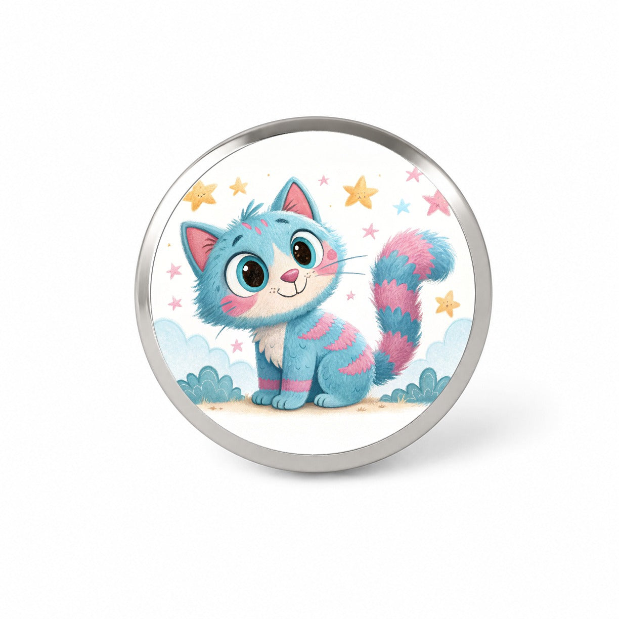 Cat Children's Illustration Style Novelty Hat Backpack Lapel Pin
