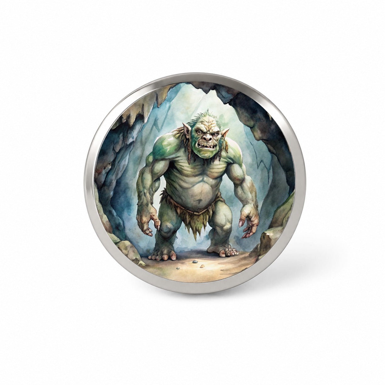 Cave Troll Fantasy Monster Watercolor Novelty Hat Backpack Lapel Pin