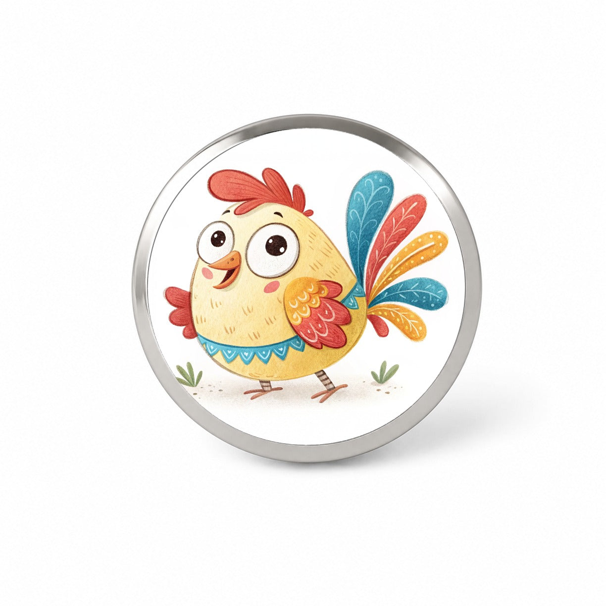 Chicken Children's Illustration Style Novelty Hat Backpack Lapel Pin
