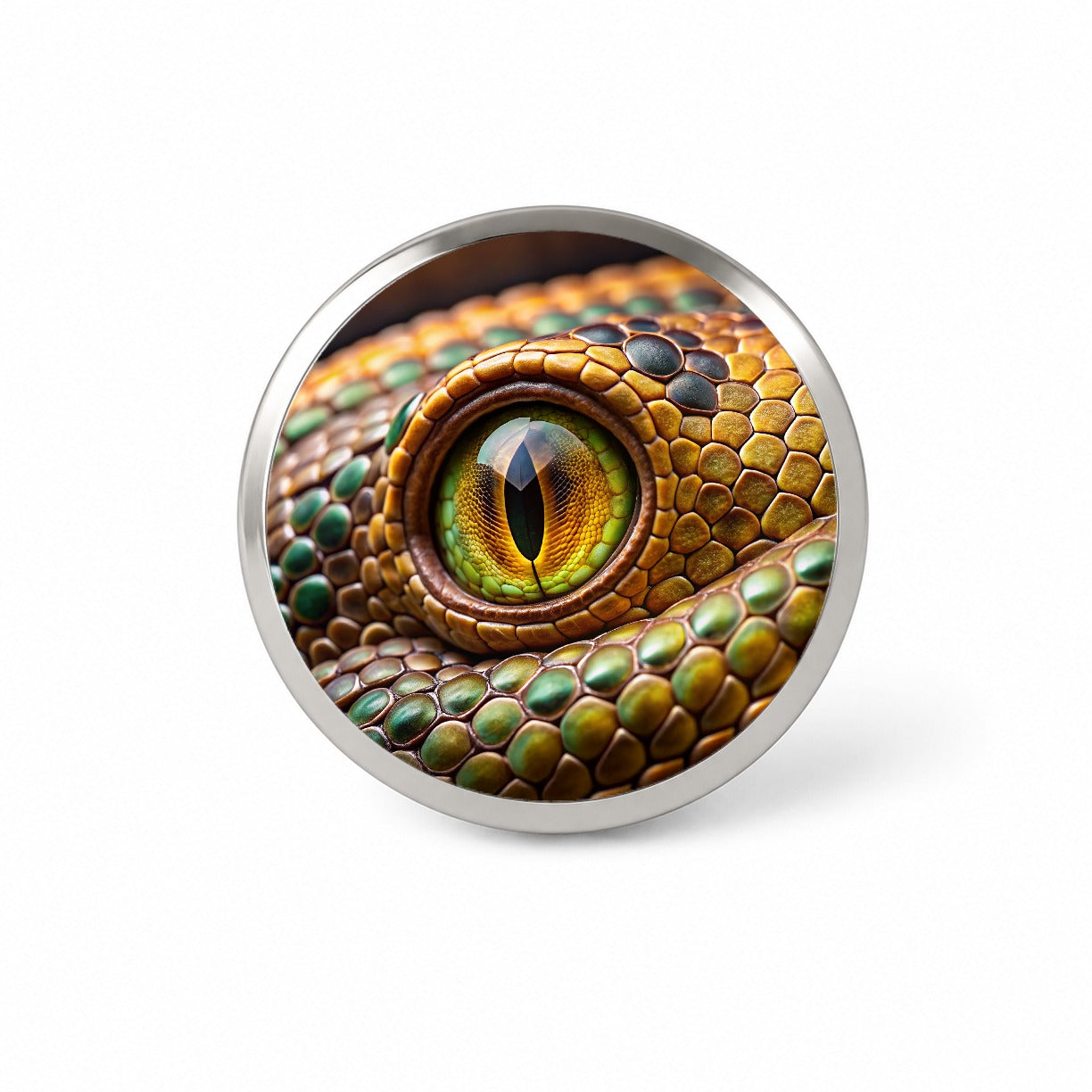 Close-Up Of a Snake's Eye Reptile Novelty Hat Backpack Lapel Pin