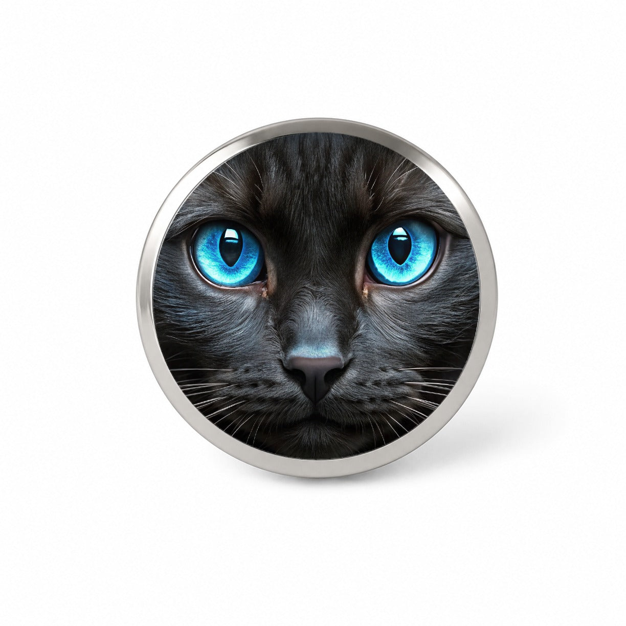 Close-Up Of Blue Cat Eyes Novelty Hat Backpack Lapel Pin