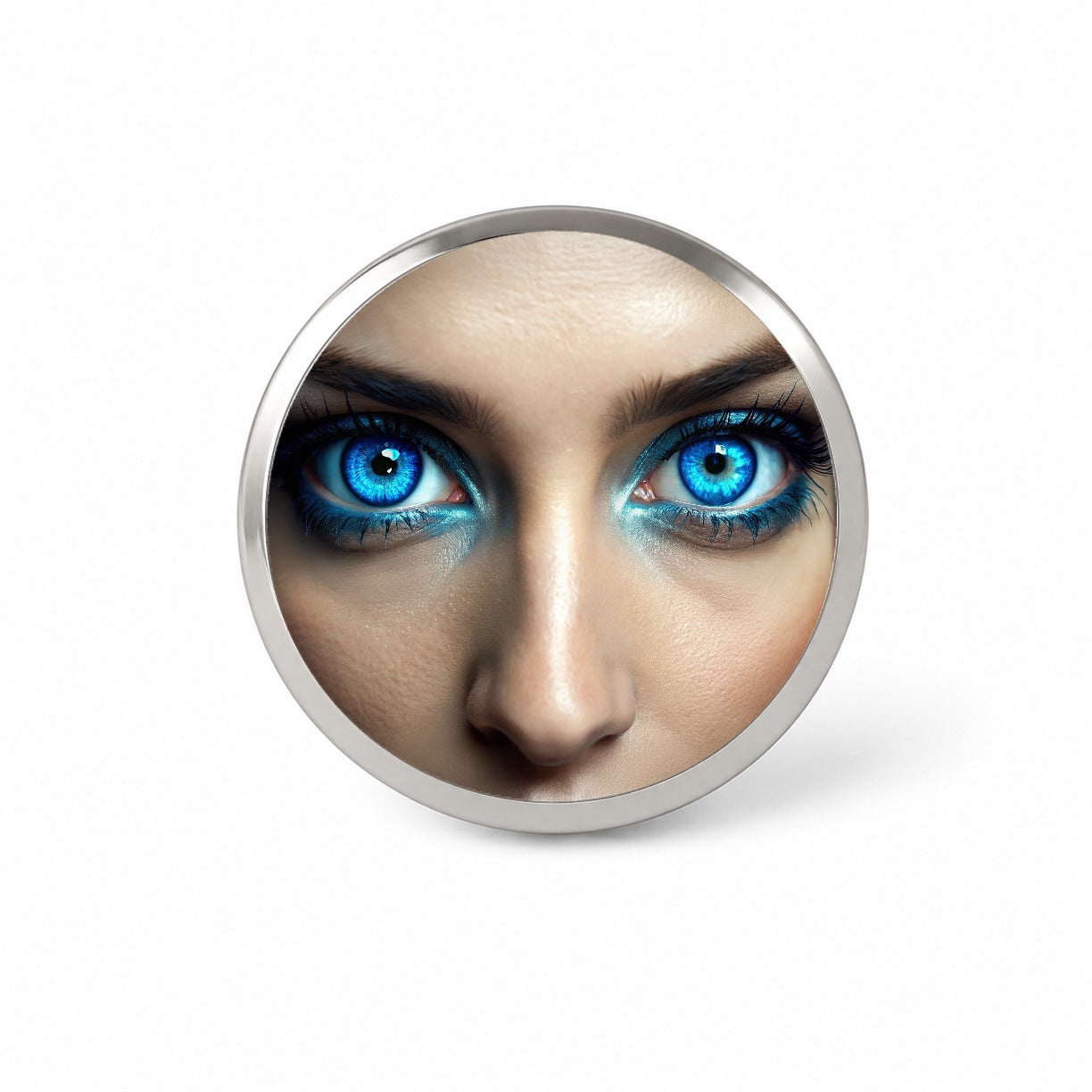 Close-Up Of Blue Eyes Novelty Hat Backpack Lapel Pin