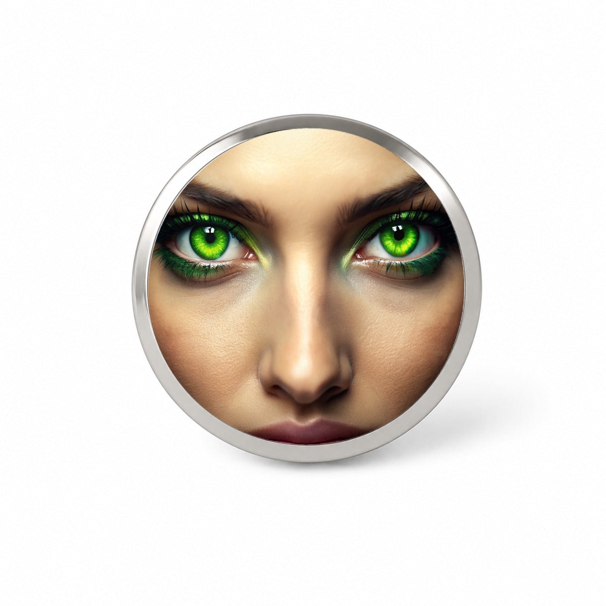 Close-Up Of Green Eyes Novelty Hat Backpack Lapel Pin