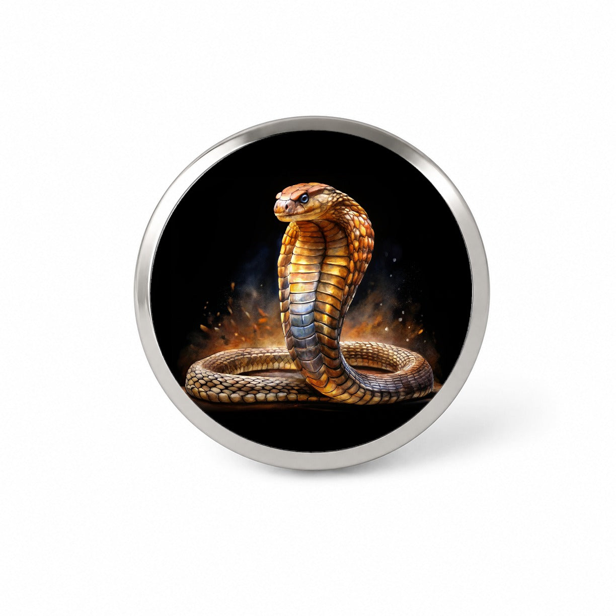 Cobra Snake Black Watercolor Novelty Hat Backpack Lapel Pin