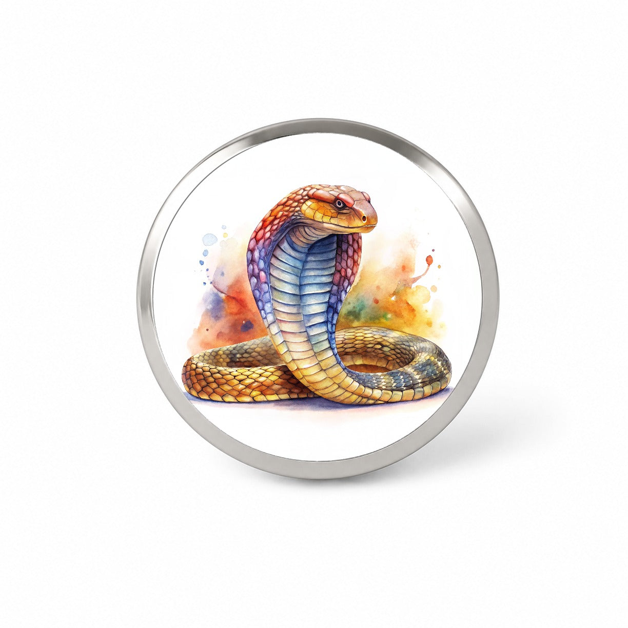 Cobra Snake Watercolor Novelty Hat Backpack Lapel Pin