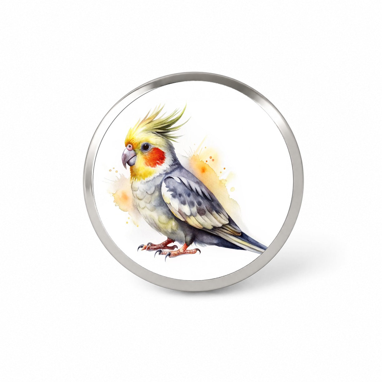 Cockatiel Parrot Bird Watercolor Novelty Hat Backpack Lapel Pin