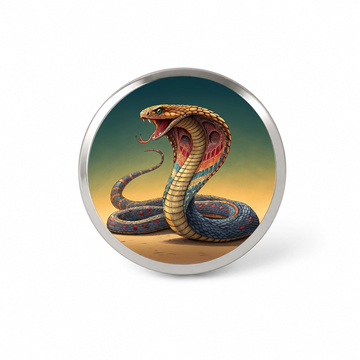 Colorful Cobra Snake Reptile Novelty Hat Backpack Lapel Pin