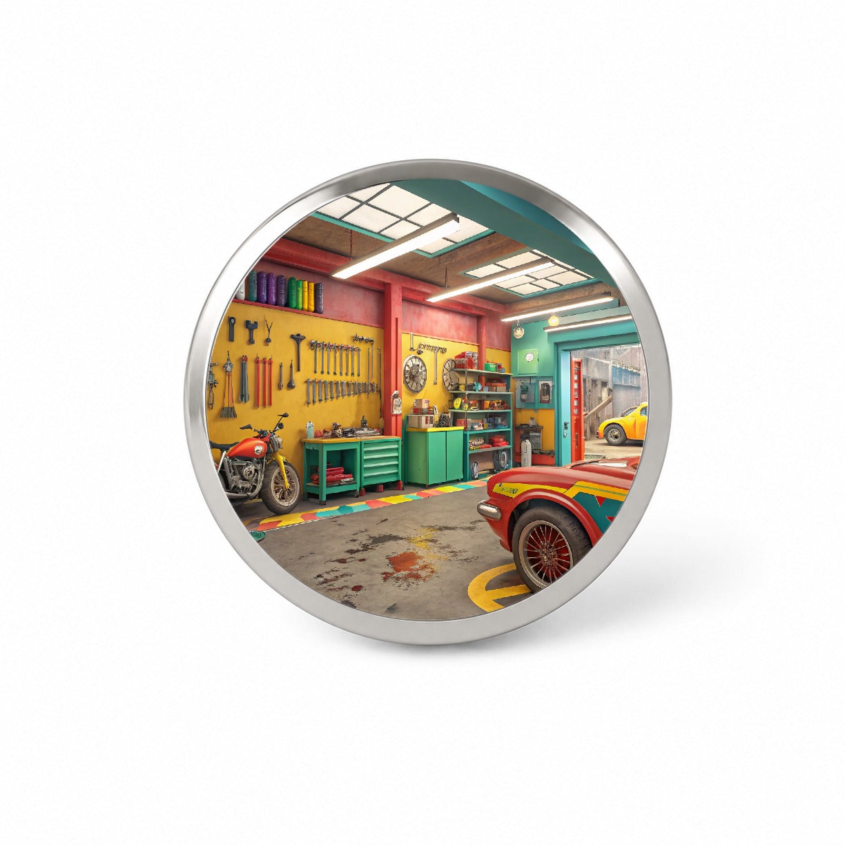 Colorful Mechanic's Garage Novelty Hat Backpack Lapel Pin