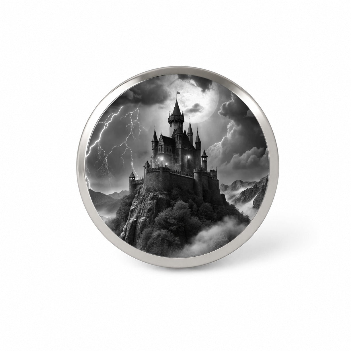 Dark and Foreboding Vampire Castle Novelty Hat Backpack Lapel Pin