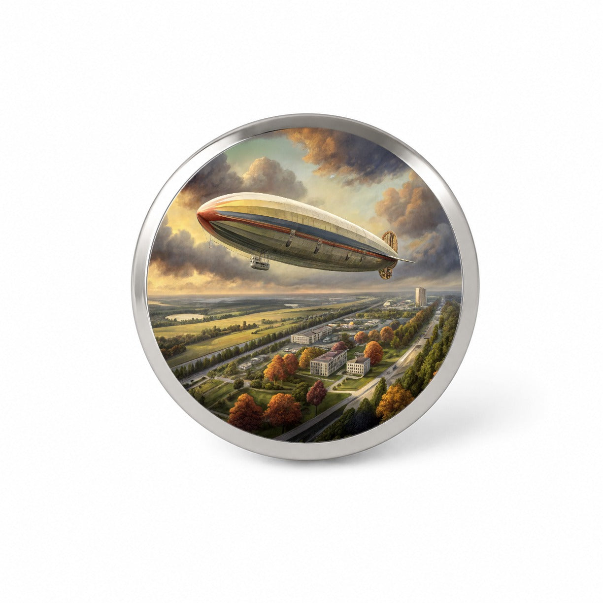 Dirigible Airship In Flight Over New Jersey Novelty Hat Backpack Lapel Pin