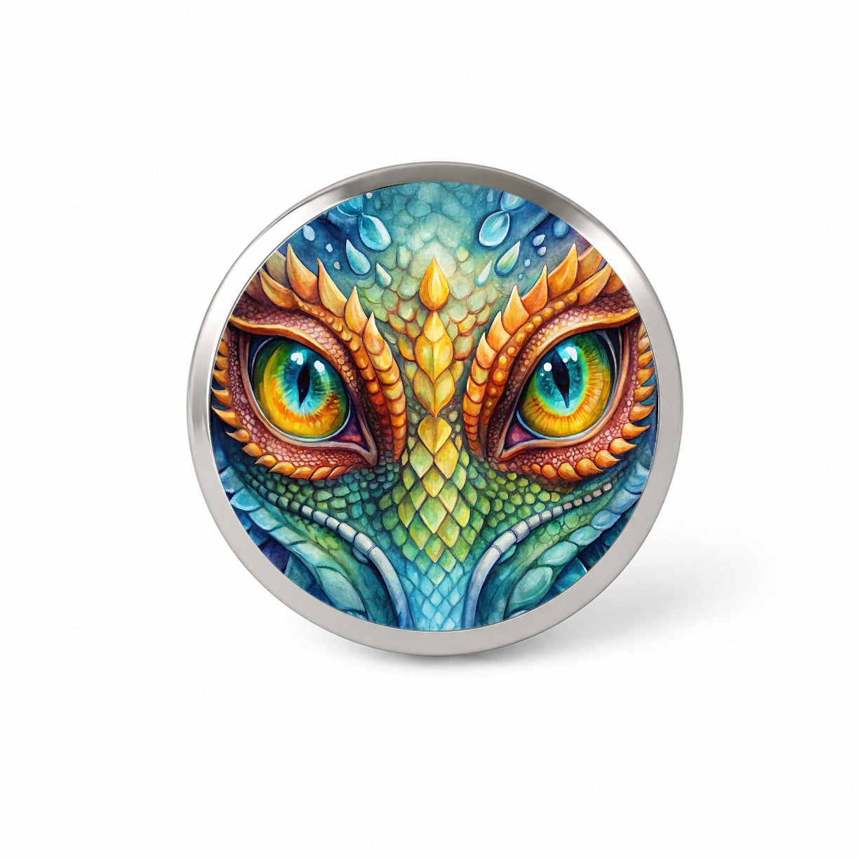 Dragon Eyes Close Up Watercolor Novelty Hat Backpack Lapel Pin