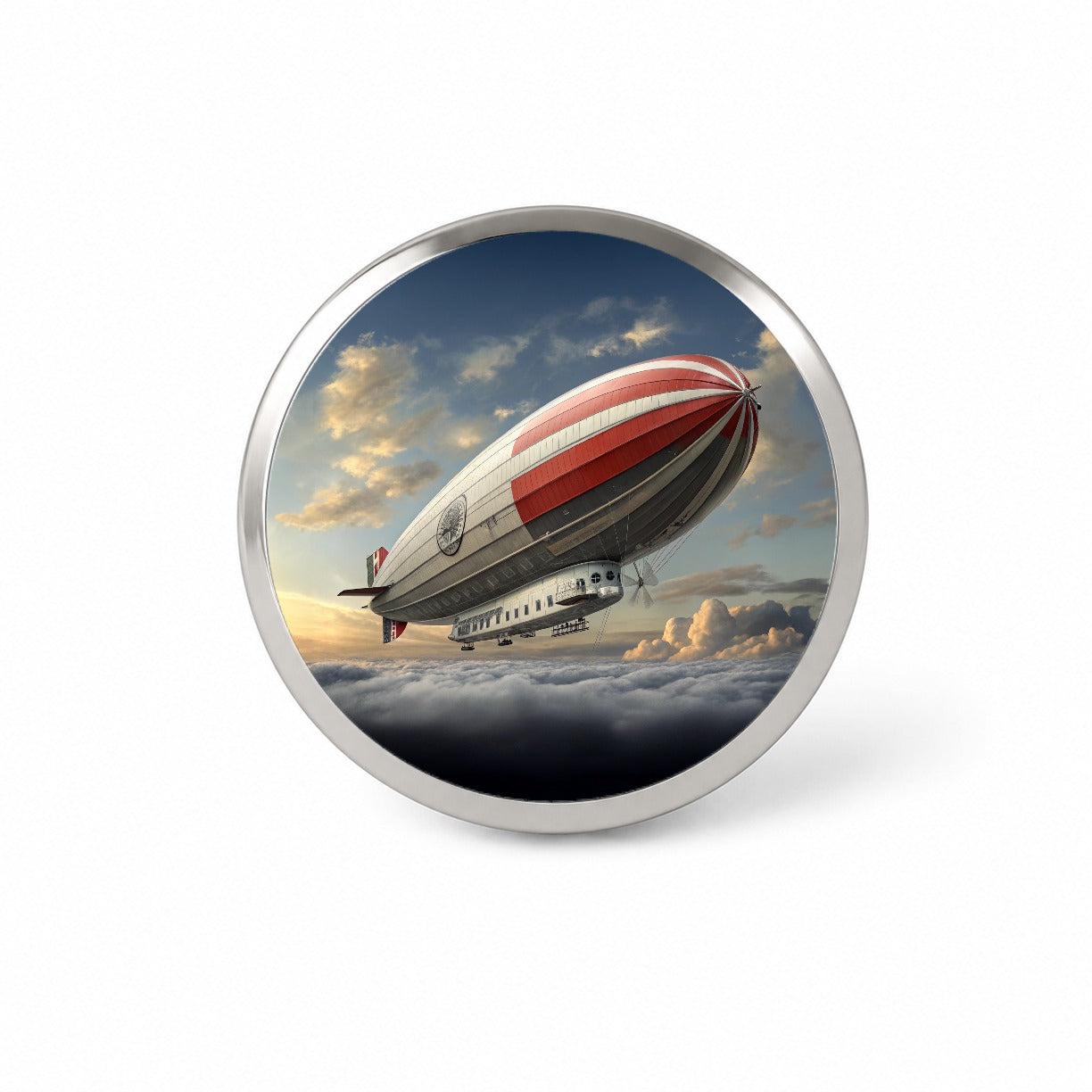 Early 1900's Dirigible Airship Blimp Novelty Hat Backpack Lapel Pin