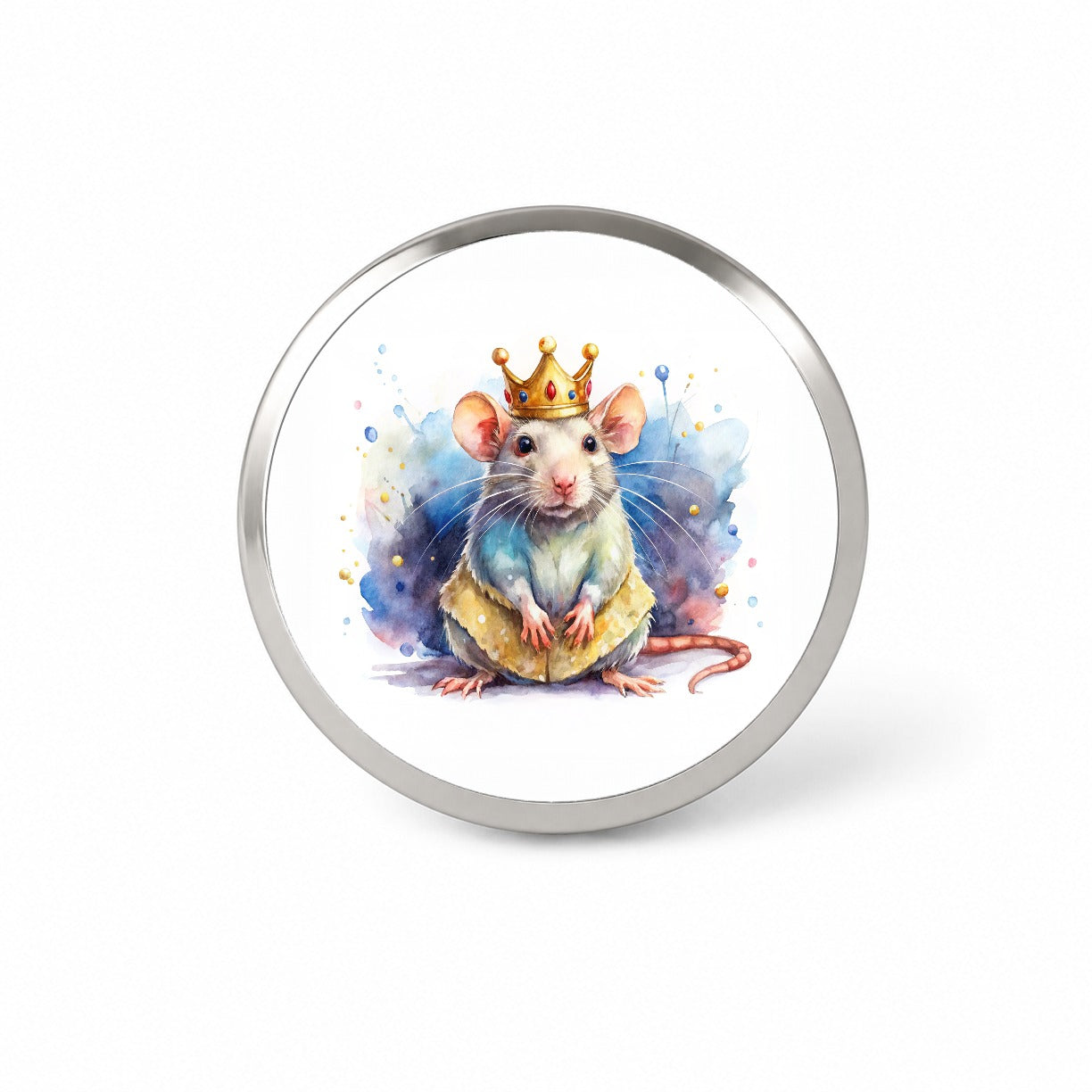 Fantasy Rat Mouse King Watercolor Novelty Hat Backpack Lapel Pin