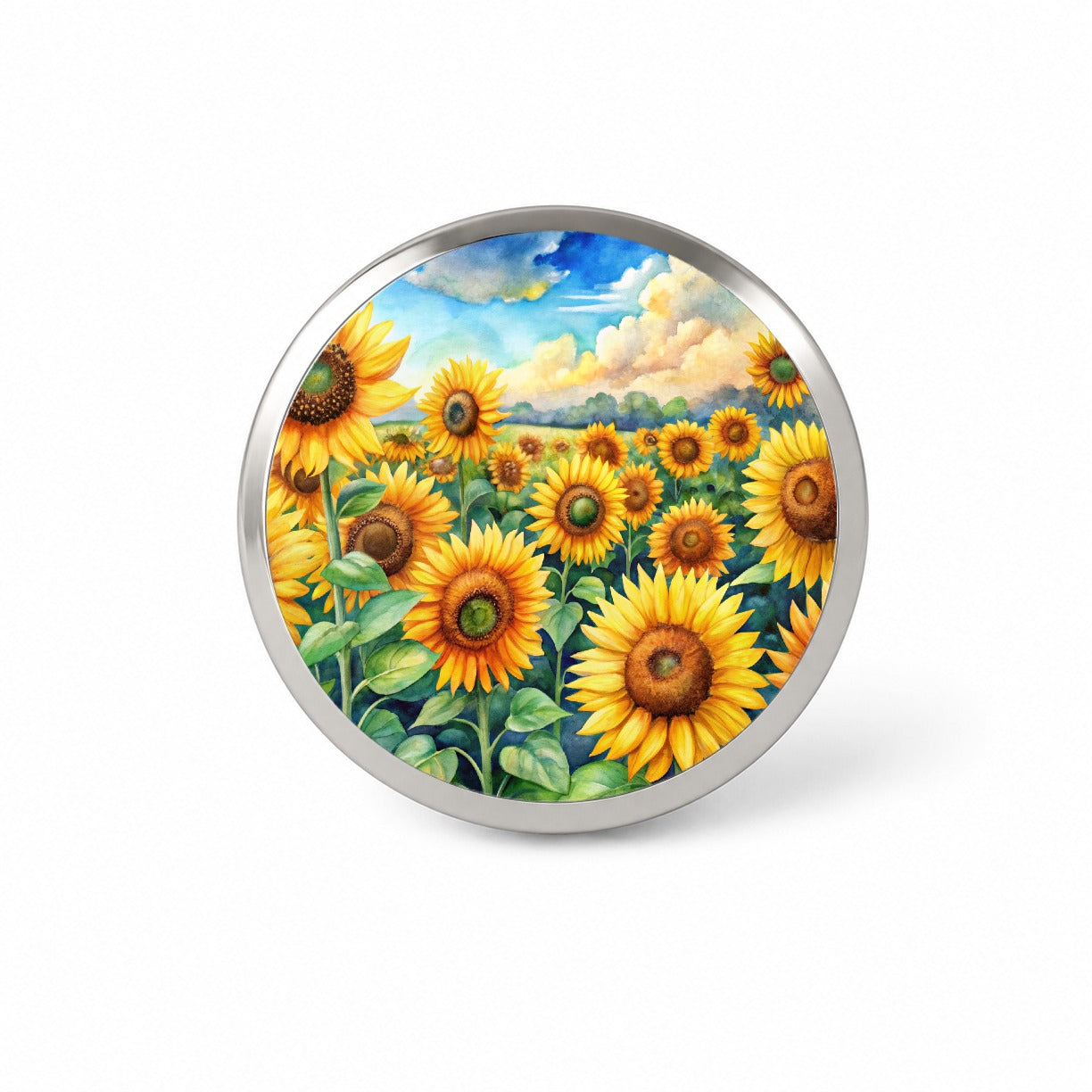 Field Of Sunflowers Watercolor Novelty Hat Backpack Lapel Pin