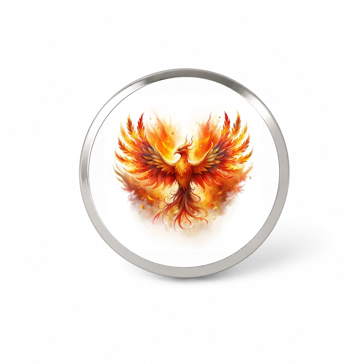 Flaming Phoenix Rising Fantasy Watercolor Novelty Hat Backpack Lapel Pin
