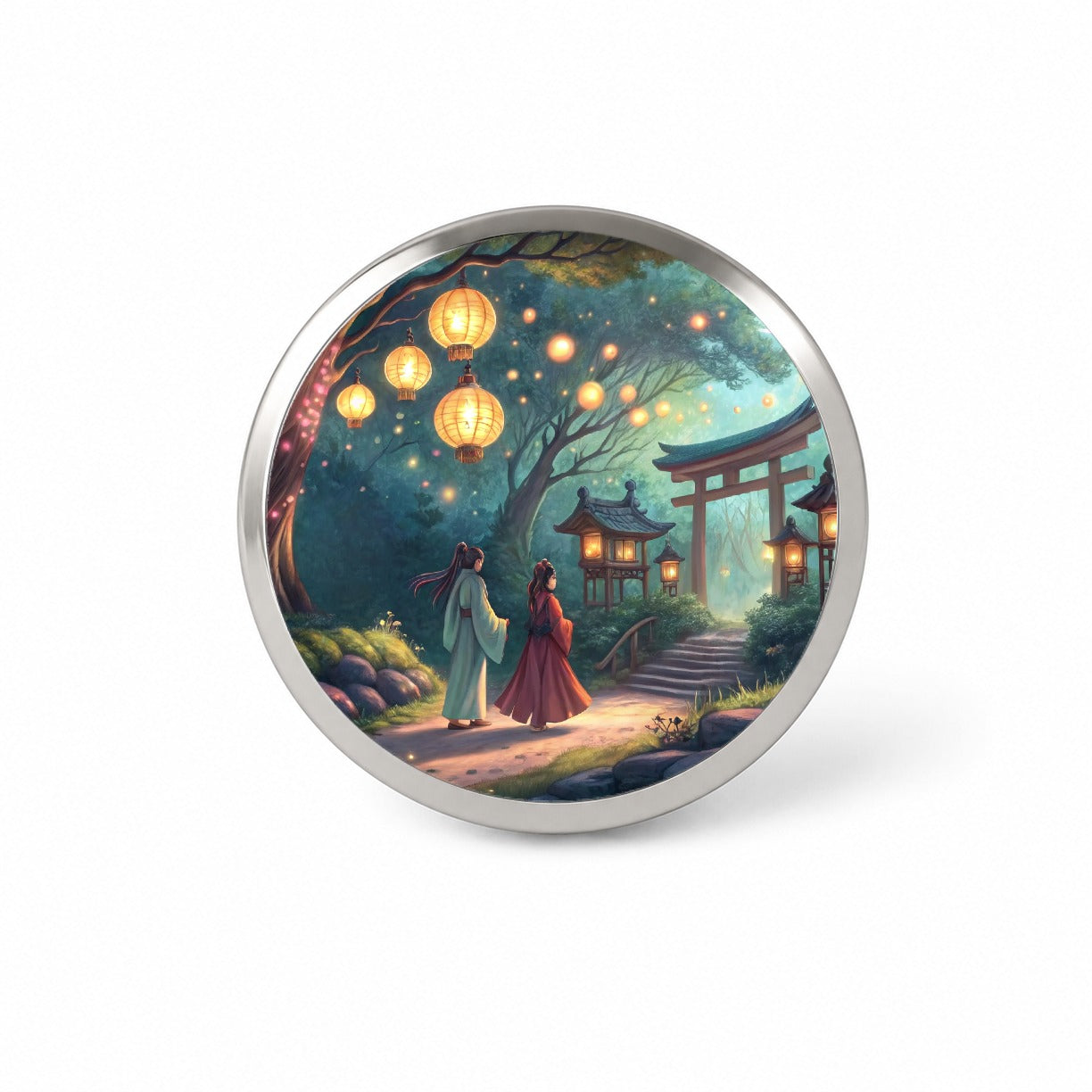 Forest Temple Entrance Torii Gate Fantasy Japanese Anime Style Novelty Hat Backpack Lapel Pin