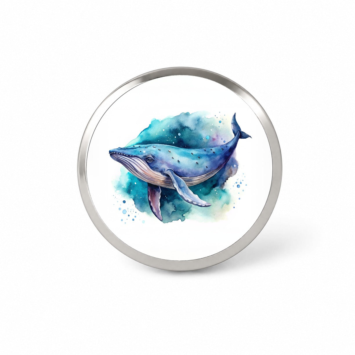 Humpback Whale Watercolor Novelty Hat Backpack Lapel Pin