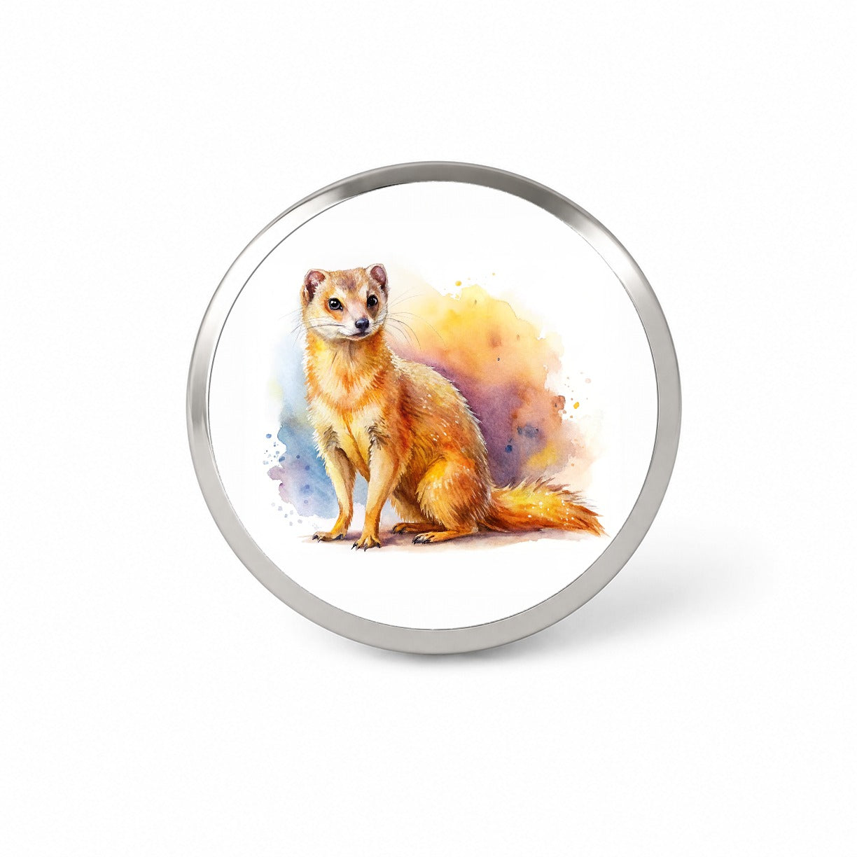 Mongoose Watercolor Novelty Hat Backpack Lapel Pin