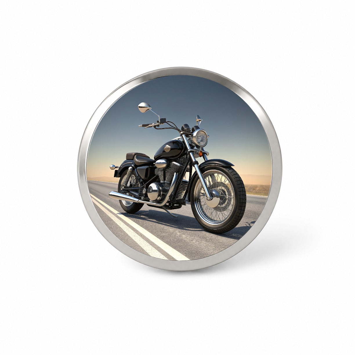 Motorcycle on the Road Novelty Hat Backpack Lapel Pin