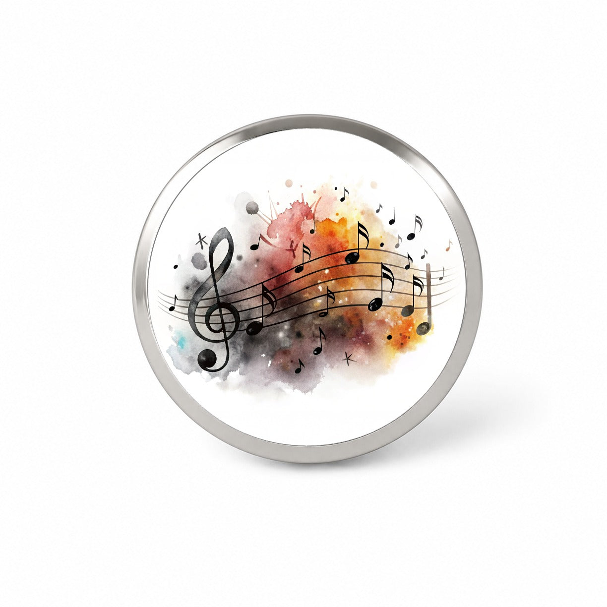 Music Musical Notes Treble Clef Watercolor Novelty Hat Backpack Lapel Pin