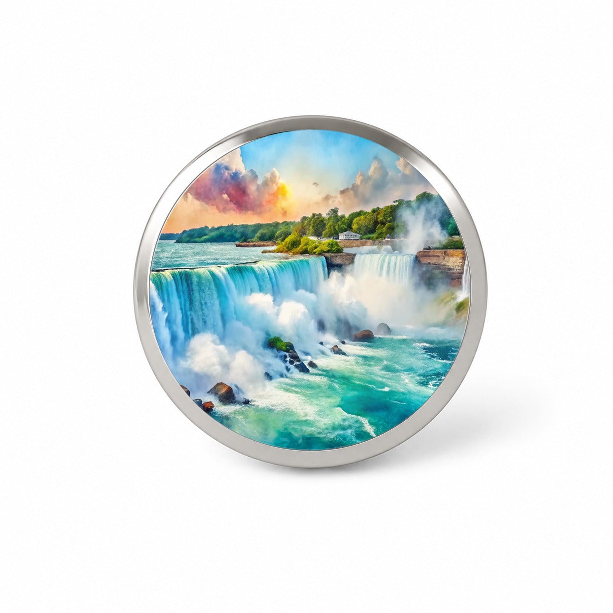 Niagara Falls New York Watercolor Novelty Hat Backpack Lapel Pin