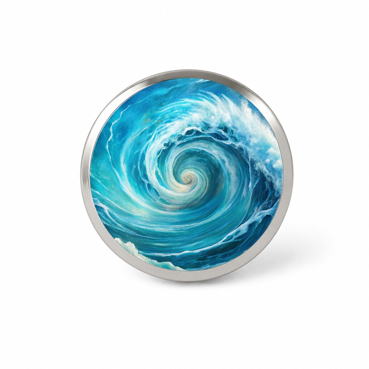 Ocean Spiral Whirlpool Watercolor Novelty Hat Backpack Lapel Pin