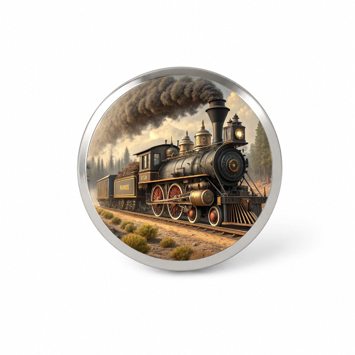 Old West Steam Locomotive Western Novelty Hat Backpack Lapel Pin