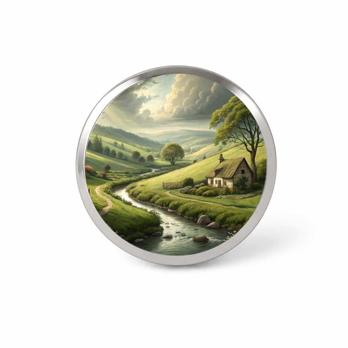 Pastoral Country Landscape Novelty Hat Backpack Lapel Pin