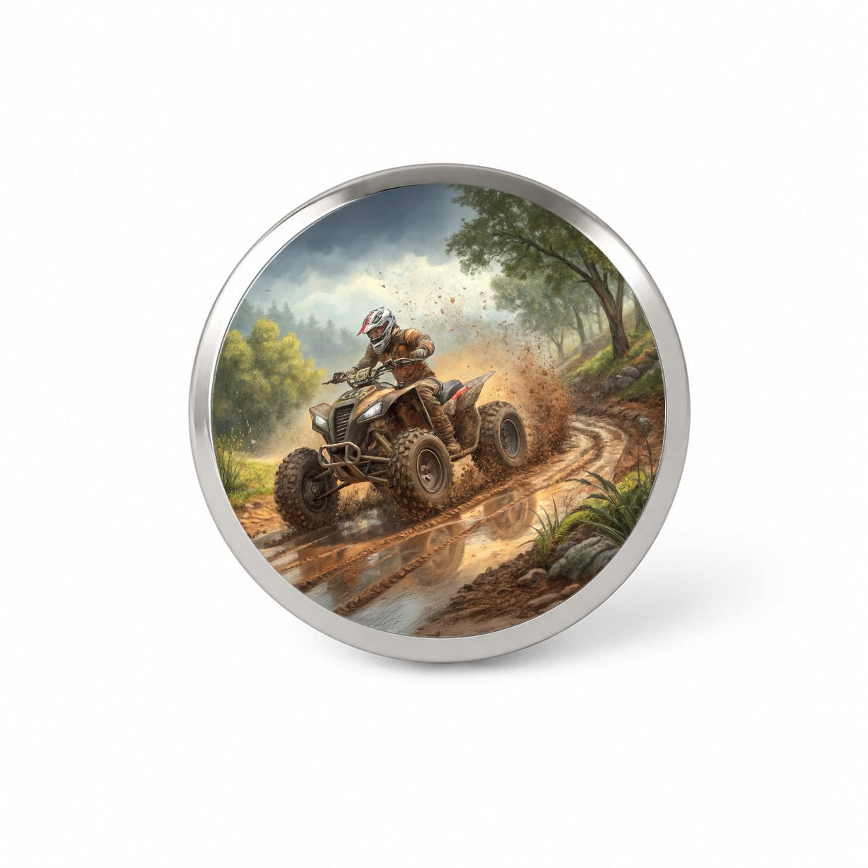 Quad ATV Off-Road Mud Racing Novelty Hat Backpack Lapel Pin