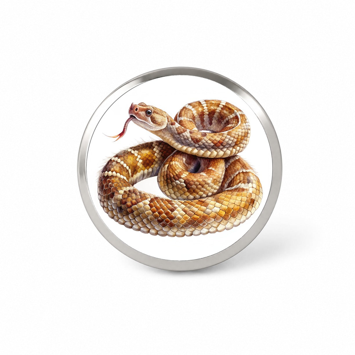 Rattlesnake Snake Reptile Watercolor Novelty Hat Backpack Lapel Pin
