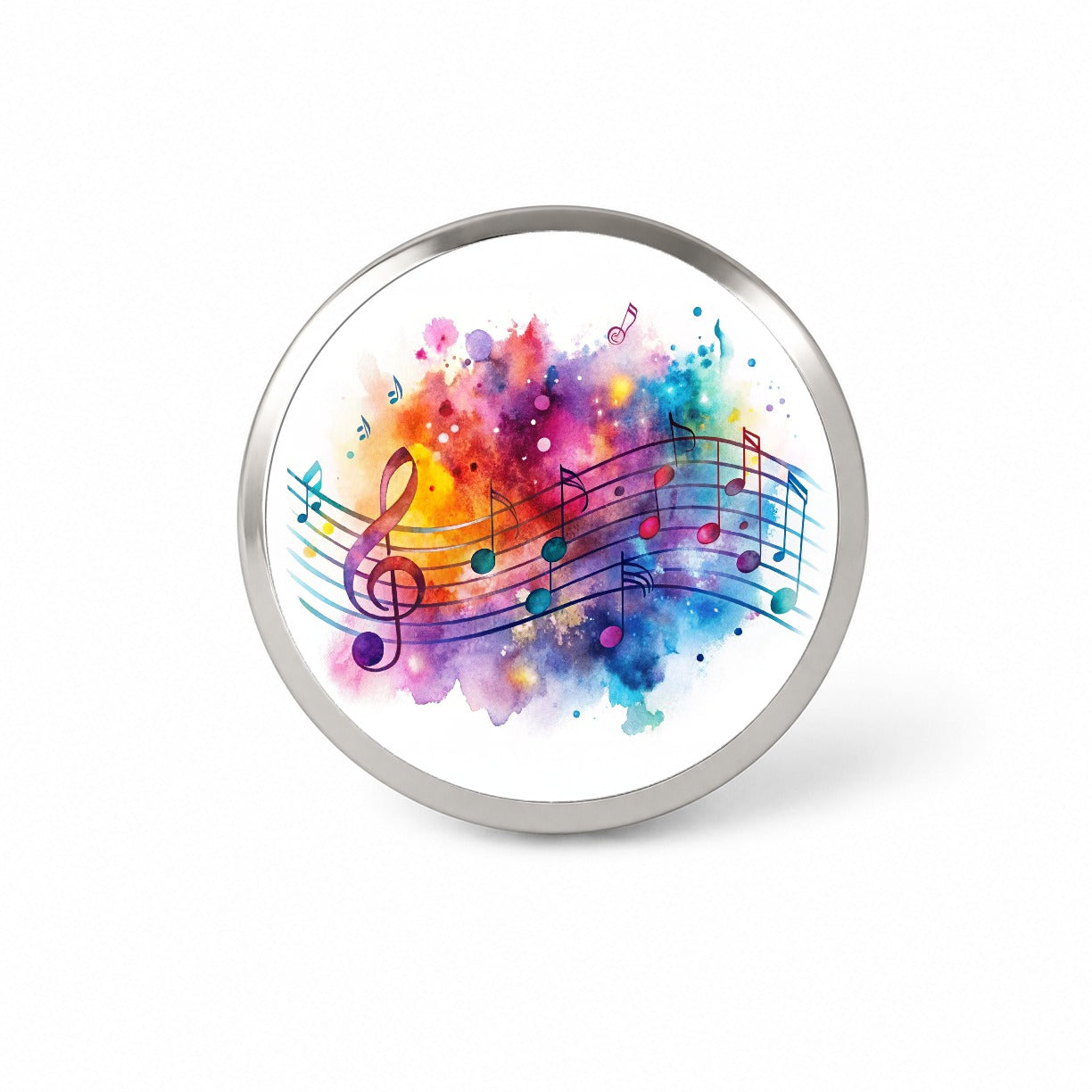 Rock And Roll Music Notes Watercolor Novelty Hat Backpack Lapel Pin
