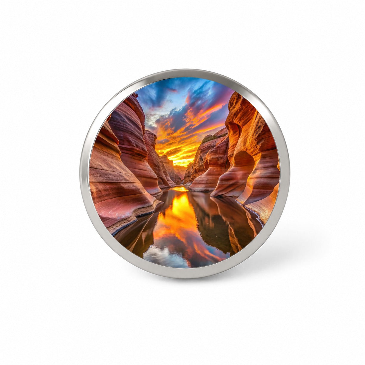 Slot Canyons And Water At Sunset Utah Arizona Novelty Hat Backpack Lapel Pin