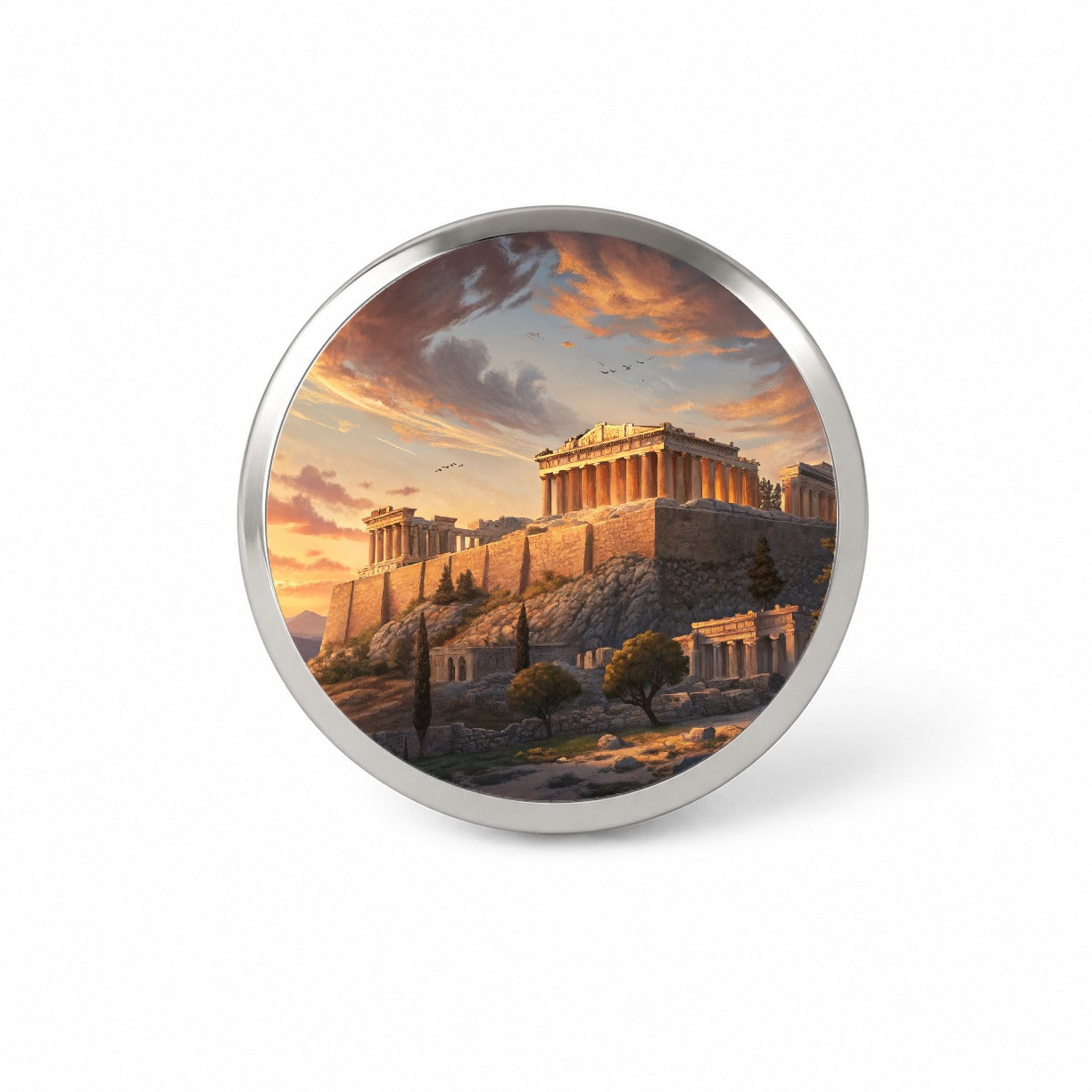 The Acropolis At Golden Hour Athens Greece Novelty Hat Backpack Lapel Pin