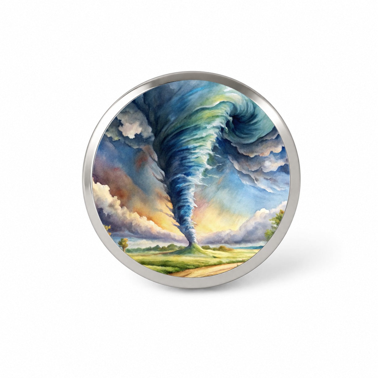 Tornado Twister Watercolor Novelty Hat Backpack Lapel Pin