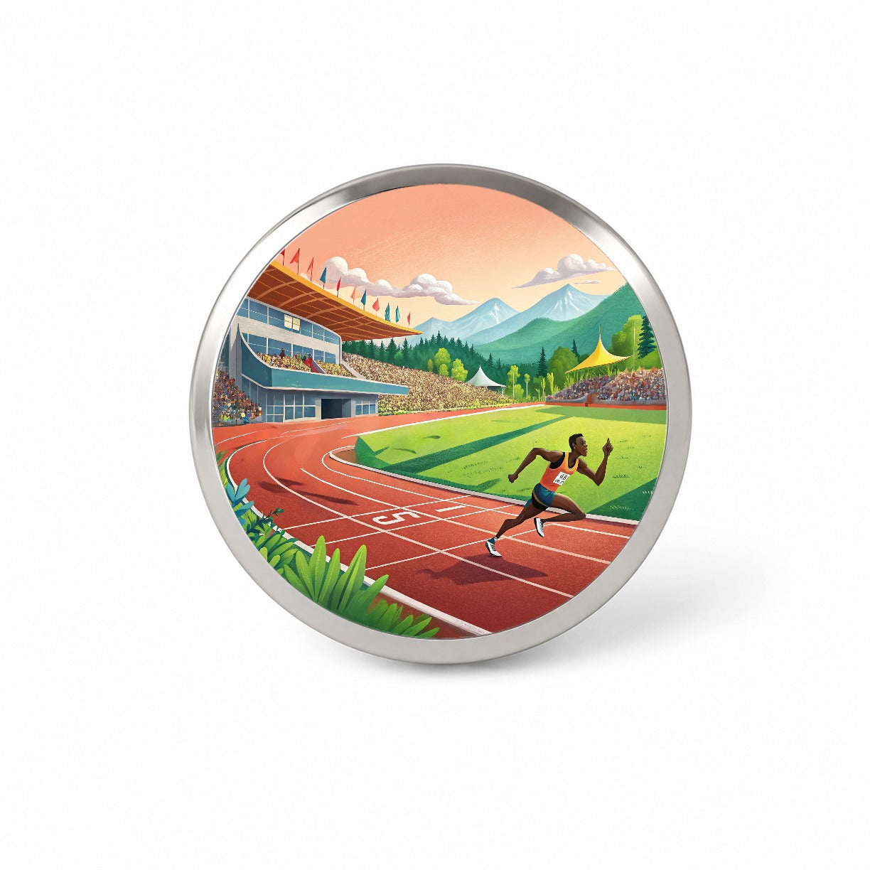 Track And Field Running Race Dash Novelty Hat Backpack Lapel Pin
