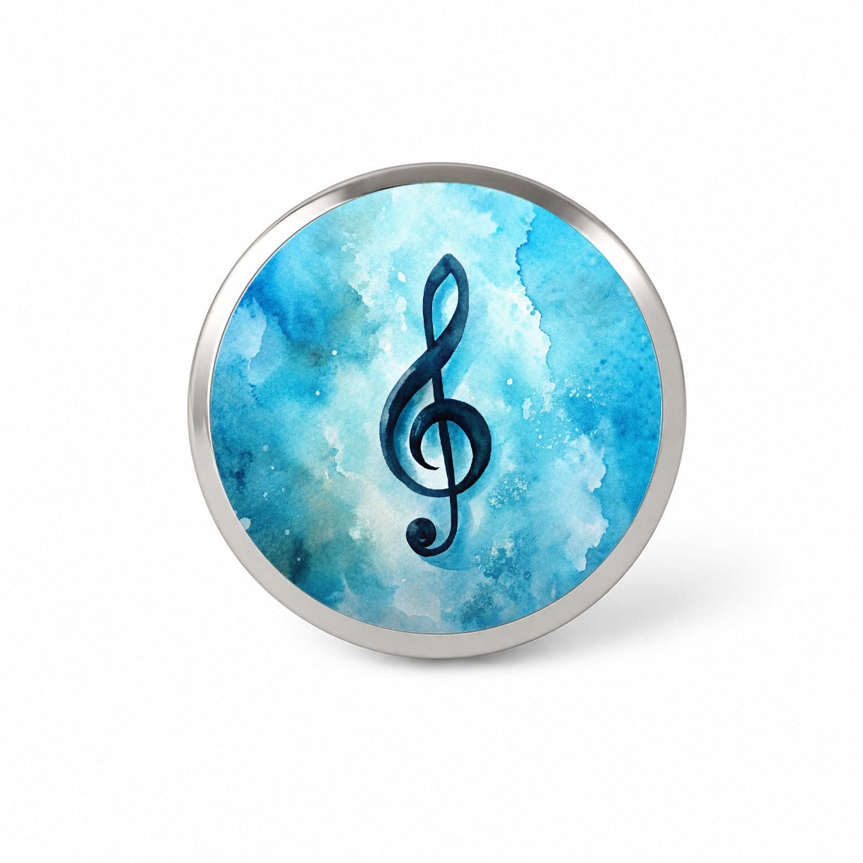 Treble Clef Music Musical Note Blue Watercolor Novelty Hat Backpack Lapel Pin